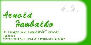 arnold hambalko business card